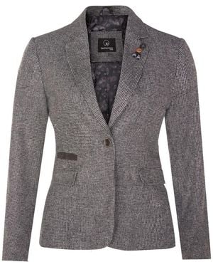 TruClothing Tweed 1920S Herringbone Blazer Canvas - Grey