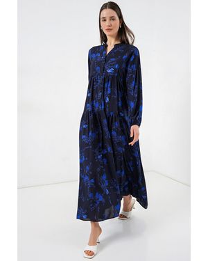 Bigdart Gepubliceerd V-Hals Maxi Jurk - Blauw