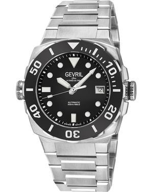 Gevril Fortuna 316L Stainless Steel Case, Bezel, Enamel Dial, Bracelet - Grey