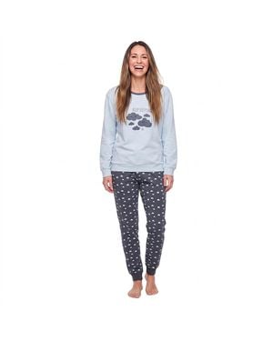 Kisses&Love Cotton Long Sleeve Pyjamas Klp1 - Blue