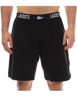Lacoste Zachte Katoenen Pyjama Shorts In Zwart