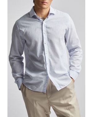 Limehaus Colour Striped Linen Shirt - Grey