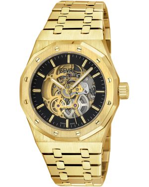 Gevril 49420B Gotham Swiss Made Automatic, Po24 Skeleton Watch - Metallic