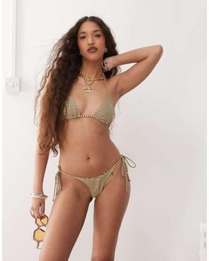 Motel Lentra Tie-Side Bikini Bottoms - Brown