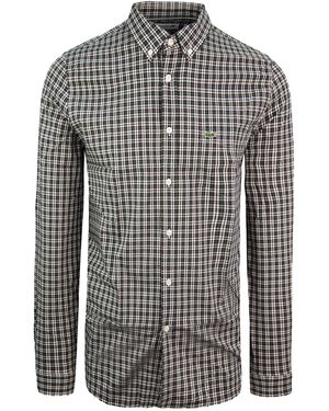 Lacoste Regular Fit Chequered Shirt - Grey