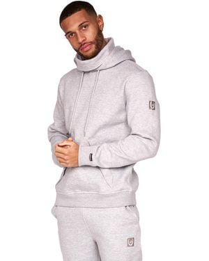 Duck and Cover Meleweres Snood Collar Hoodie (grijze Mergel) - Paars