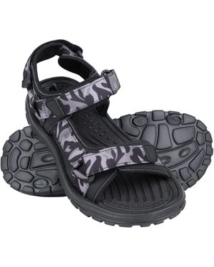 Mountain Warehouse Crete Camo Sandalen (donkergrijs) - Zwart