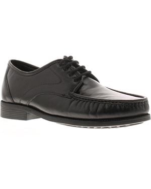 Business Class Shoes Smart Wider Fitting Grant Soft Leather - Black