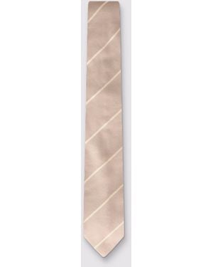 Alexandre Silver Label Stripe Tie - White