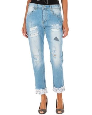 Met Long Denim Trousers With Straight Hem Cut 10Dbf0667 - Blue