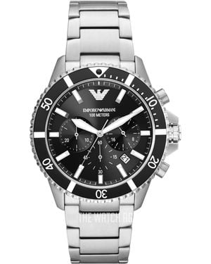 Emporio Armani Diver Watch Ar11360 Stainless Steel - Grey