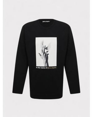 Palm Angels Wings Loose Tee Long Sleeve - Black