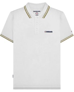 Lambretta Ss25 Twin Tip Polo Shirt /Cashew) Cotton - White
