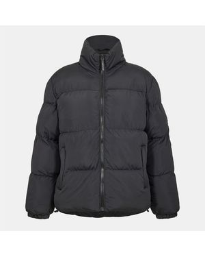 274 Studio Solid Patterned Zipped Pocket Puffer Jacket - Black