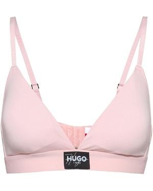 HUGO Solid Patterned Triangle Bra - Pink