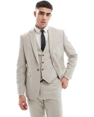 ASOS Slim Suit Jacket With Wool - Grey