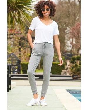 Sosandar Marl Premium Joggers With Platinum Trim Viscose - Green