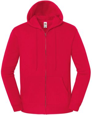 Fruit Of The Loom Iconic Premium Full Zip Hoodie - Red