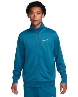 Nike Branding On Back Zip-Up Track Jacket - Blue