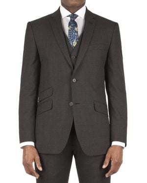 Racing Green Puppytooth Tailored Fit Jacket - Black
