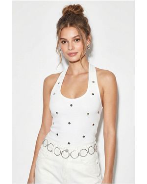 Bianco Lucci Cotton Blend Blouse - White