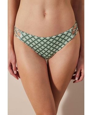 Penti Geometric Cut-Out Hipster Bikini Bottoms - Green