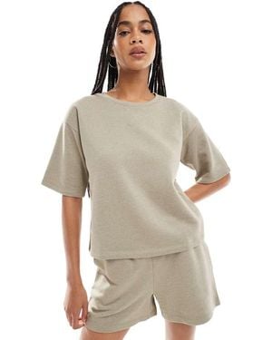 Vero Moda Short Sleeved Sweat Top Co-Ord - Grey