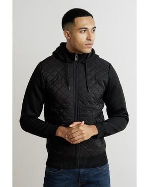Kensington Eastside Diamond Quilted Zip-Through Jacket - Black