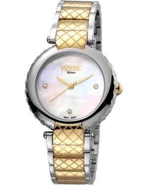 Ferré Fm1L099M0081 Mother Of Pearl Dial Stainless Steel Watch - Metallic