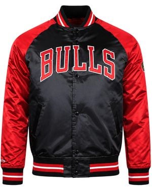 Mitchell & Ness Nba Chicago Bulls Tough Season Satin Jacket - Red