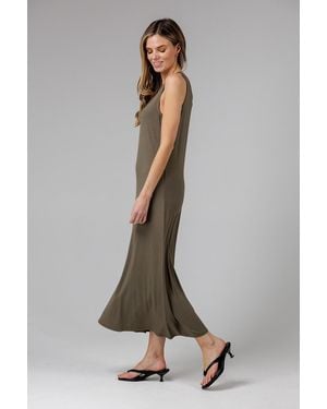 French Connection Sleeveless Scoop Neck Flowy Maxi Dress - Green