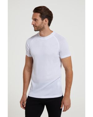 Mountain Warehouse 'Talus' Thermal Base Layer Tee Quick Drying Breathable Winter Top - White