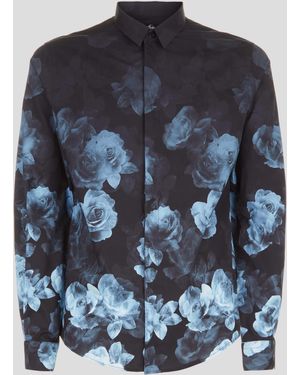 Twisted Tailor Kember Slim Fit Floral Shirt - Blue