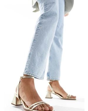 ASOS Wide Fit Honeydew Mid Block Heeled Sandals - Blue