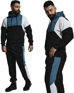 KAM Jeanswear Kam Two Piece Tracksuit Hoodie & Jogger Set - Black