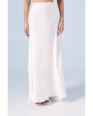 Oasis Satin Bridal Skirt With Puddle - White