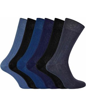 Sock Snob 6 Pack 100% Egyptian Cotton Dress Socks - Blue