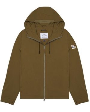 Aquascutum Active Hooded Stretch Windbreaker Army Jacket - Green