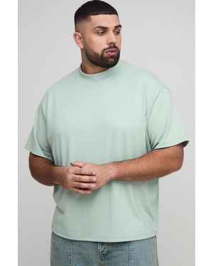 BoohooMAN Plus Basic Oversized Super Heavy Premium T-Shirt - Green