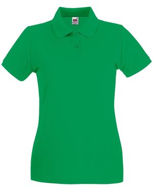 Fruit Of The Loom Ladies Premium Cotton Pique Lady Fit Polo Shirt (Kelly) - Green
