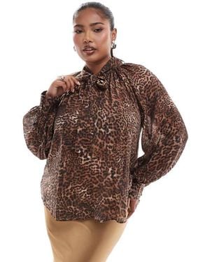 Nobody's Child Goldie Printed Blouse - Brown