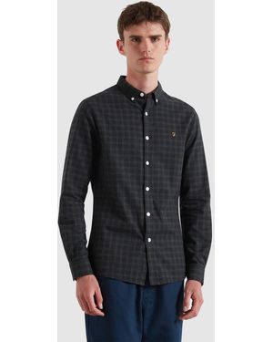 Farah True Marl Milners Windowpane Shirt - Black