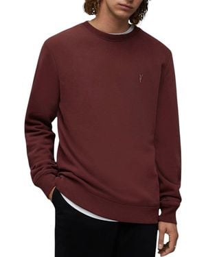 AllSaints Reven Sweatshirts Crew Neck Casual Cotton Pullover Winter Jumper - Red