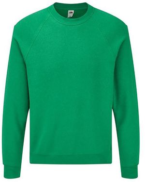 Fruit Of The Loom Adults Classic Raglan Sweatshirt (Heather) - Green