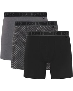 Ted Baker 3 Pack Soft Breathable Cotton Boxer Brief Underwear - Black