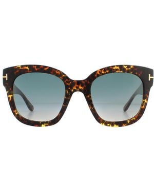 Tom Ford Sunglasses Beatrix Ft0613 52B Leopard Havana Gradient - Brown