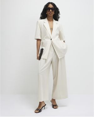 River Island Trousers Ankle Grazer Tailored - White
