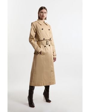 Karen Millen Tailored Cotton Multiway Trench Coat - Natural