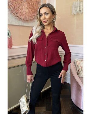 AX Paris Long Sleeve Button Shirt - Red