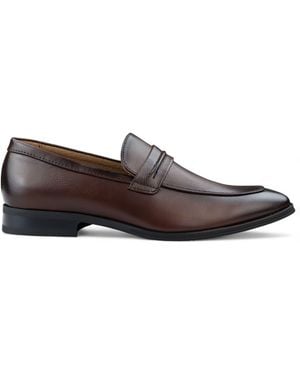 Infinity Leather Slip-On Loafers Lined Smart Shoes Faux Leather - Brown